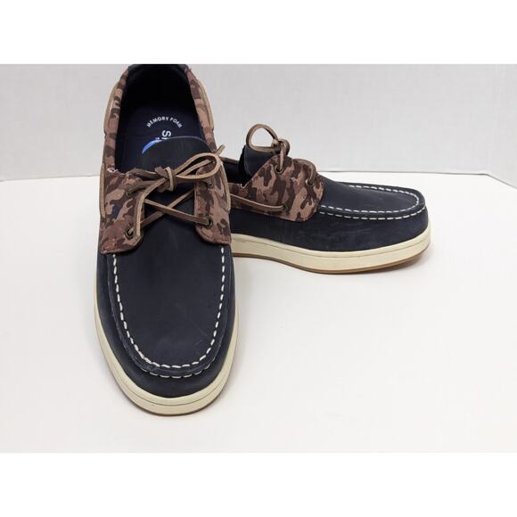 Sperry Other - NWOT Sperry Cup II Boat Shoes Big Kid's Size 6.5 Navy and Brown Camo